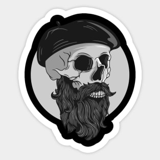 Bearded skull Sticker